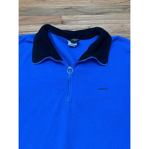 VTG Patagonia Capilene Men's 2XL Blue Jacket Polyester Fleece Retro Quarter Zip - Picture 3 of 9